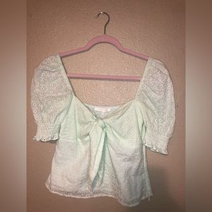 Size Medium étophe studios light green blouse.